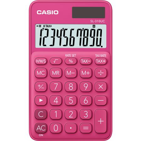 Zsebszámológép, 10 számjegy, CASIO SL 310, rózsaszín (GCSL310RD)